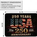 Patriotic American Door Mat - 250th Anniversary Vintage USA Design, Non-Slip Dirt Trapper Welcome Mat for Entryway, Front Porch, Bathroom, Office Decor (24x36 Inch)