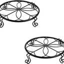 1/2/4 Pack 10/12 Inch Heavy Duty Iron Plant Stands - Rustproof Metal Flower Pot Holder for Indoor Outdoor Use, Round Wrought Iron Planter Stand for Corner Gardening, Patio, Balcony Decor- Black (12IN2PCS)