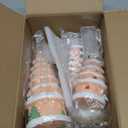 Glasseam Christmas Taper Candle Holders: 3 Pcs Glass Christmas Tree Gold Candlestick Holders with 9.8oz/ 280g Green Chunky Glitter Xmas Decorations for Centerpieces Tabletop Decor Holiday DIY Gifts