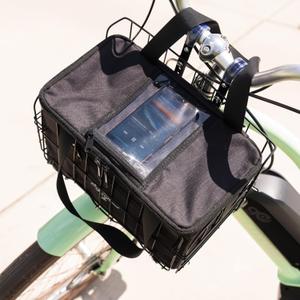 Bike Basket with Removable Insulated Cooler Bag, Foldable Weatherproof Steel Wire Rack