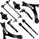 SCITOO 10pcs Suspension Kit For 2003-2008 For Toyota Corolla - With Suspension Parts Lower Control Arm Lower Ball Joint Sway Bar End Link Inner Outer Tie Rod End