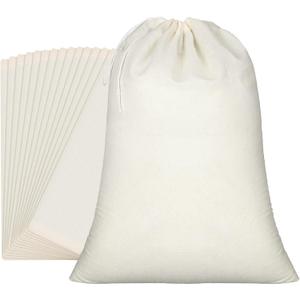 Pangda 15 Pcs Muslin Bags 22 x 24 Inch, Large Cotton Drawstring Bags Fabric Gift Pouches Bulk Reusable Grocery Pouches for Jewelry Party Favors Wrapping Home Storage DIY Craft
