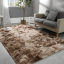 Hutha 9x12 Large Area Rugs for Living Room, Super Soft Fluffy Modern Bedroom Rug, Tie-Dyed Brown Indoor Shag Fuzzy Carpets for Girls Kids Nursery Room Home Decor