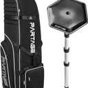 Partage Golf Travel Bag with Wheels, Golf Travel Case for Airlines, 900D Heavy Duty Oxford -Black (Black+Support System)