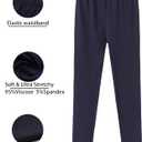 Stretchy Footless Girls' Leggings: Easy Pull-On Warm Tights 4-12 Year Olds Comfortable Heel-Free All-Day (Black/Black/Black/Black/Black/)