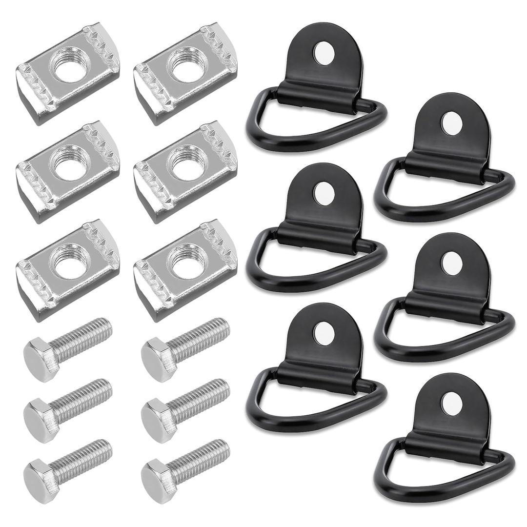 6PCS Truck Bed Rail Bolt Kit with Nuts and D-Rings for Nissan Frontier & Titan Fits Utili-Track Bed Rail System - Nissan Frontier & Titan Accessories for 2024 Truck Bed Rail System