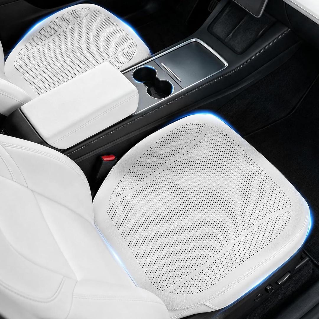 Erivis 2PCS Nappa Leather Car Front Seat Covers for 2025 2026 Tesla