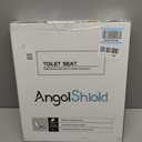 Angel Shield Toilet Seat Round Wood with Slow Close,Easy Clean,Quick-Release Hinges (Round,Dark Walnut)