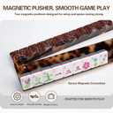 Mahjong Racks with Magnetic Pushers, 4 Pack Acrylic American Mahjong Tile Racks with Scalloped Wave Edge Pusher, 20 Inch Glossy Tile Holders and Tabletop Game Organizer Accessories for Mahjong Lovers