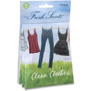 Willowbrook | Fresh Scents Scented Sachet Packet | Clean Clothes | Air Freshener Bags for Drawers, Closets, Cars | 3 Pack | Long Lasting Home Fragrance