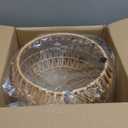 Eqquorva Hanging Pendant Lamp Shade(12.6"×6.7"), Boho Rattan Lampshade, Hand-woven Wicker Light Shade for Floor Lamps, Table Lamps, Wall Sconces