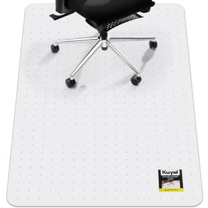Kuyal Office Chair Mat for Carpet, 32x48 Clear Heavy Duty Computer Chair Mat, Under Desk Protector Carpeted Floors Mat, Easy Chair Movement, Ship Flat