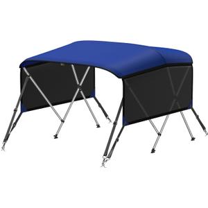 KAKIT Bimini Tops with Mesh Sidewalls (3 Bow 6'L x 46" H x 79"-84" W,Navy)