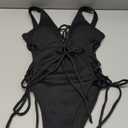 Tempt Me Women Sexy Lace Up One Piece Swimsuit Deep Plunge V Neck High Cut Bathing Suits
Size M