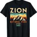 Zion Est 1919 Utah Vintage Retro National Park Youth T-Shirt, M