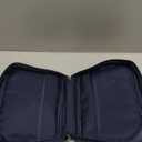 Small Bible Cover Case for Women and Men, 9x6 PU Leather Bible Sleeve, Compact Travel Bible Carrier Bag with Front Pen Holders, Zipper Closure, Inner Pockets - Navy Blue