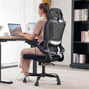 TRALT Office Chair Ergonomic Desk Chair, 330 LBS Home Mesh Office Desk Chairs with Wheels, Comfortable Gaming Chairs (Black)
