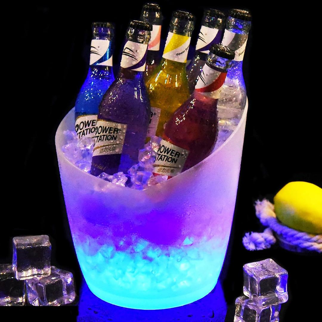 LED Ice Bucket - Colorful Gradient Ice Bucket 5 Liter,Great for Home Bar,Chilling Beer,Champagne and Wine (1pcs)