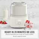 Martha Stewart Ice Cream Maker, 2 Quart Double-Insulated Freezer Bowl, Sorbet & Frozen Yogurt, Ready in 20 Minutes, Mix-Ins Chute, Easy to Clean, Linen Cream