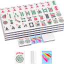 Set of 166 Acrylic American Mahjong Tile Set, Mahjong Game Set with 1.2 Blue Prints (Tiles Only Set)