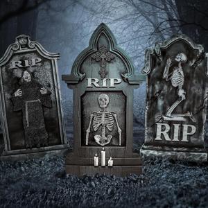 Roberly Large Halloween Tombstones Outdoor Decorations for Garden Lawn Yard Haunted House Decor