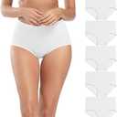Molasus Women's Cotton Underwear High Waisted Full Coverage Ladies Panties (Regular & Plus Size) M