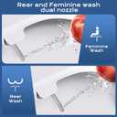 Clirass Round Bidet Toilet Seat with Quiet-Close, Non-Electric Bidet Mode with Dual Nozzles, Fit Round Toilet Seat, Adjustable Water Pressure with Brass inlet (Round)
