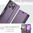 for iPhone 13 Pro Case Wallet with RFID Blocking Card Holder, PU Leather Kickstand Protective Flip Phone Cover Fit for iPhone 13 Pro 6.1", Purple