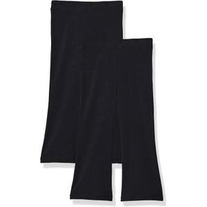 Amazon Essentials Girls and Toddlers' Slim-Fit Cotton Knit Flare Leggings, Pull On, Pack of 2, XL