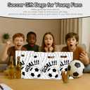 4 x smrtcol Soccer Party Favor Bags with Handles50 Pack White Football Theme Gift Bag for Kids, Sports Birthday Goodie Bags for Candy, Toys & Party Supplies