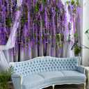 NiHome 48PCS Artificial Wisteria Hanging Flowers, 3.6ft Long Flexible Stems, Easy to Hang for Wedding, Party, Home, Office Decor, Indoor Outdoor Backdrops, Centerpieces, DIY Arrangements (Purple)