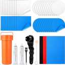 WinnerWhy 49 Pcs Inflatable Boat Repair Kit Pool Liner Patch Kit Waterproof with 30 ml Glue, Heavy Duty TPU Repair Patch Self Adhesive for Air Mattress, Tent, Swimming Ring, Raft, Kayak