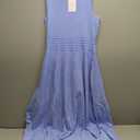 PRETTYGARDEN Women's Summer Midi Dresses 2025 Sleeveless Crewneck Knit A Line Pleated Swing Wedding Guest Casual Tank Dress(Sky Blue, Large)