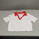 Avanova Women Polo Collared V Neck Tee Shirts Ringer Short Sleeve Crop Tops (Medium)