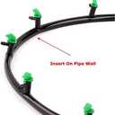 Lxcom Lighting 100 Pack 4 GPH Flag Drip Emitter Drip Emitters 16L/H Emitter Sprinkler Drippers System Parts Connect 4mm/7mm Hose for Lawn Vegetables Garden (Green)