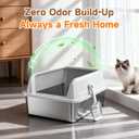 Stainless Steel Cat Litter Box XL for Big Cats, High-Sided Design Prevents Urine Leakage, Non-Stick, Easy to Clean, Includes Scoop, Gray