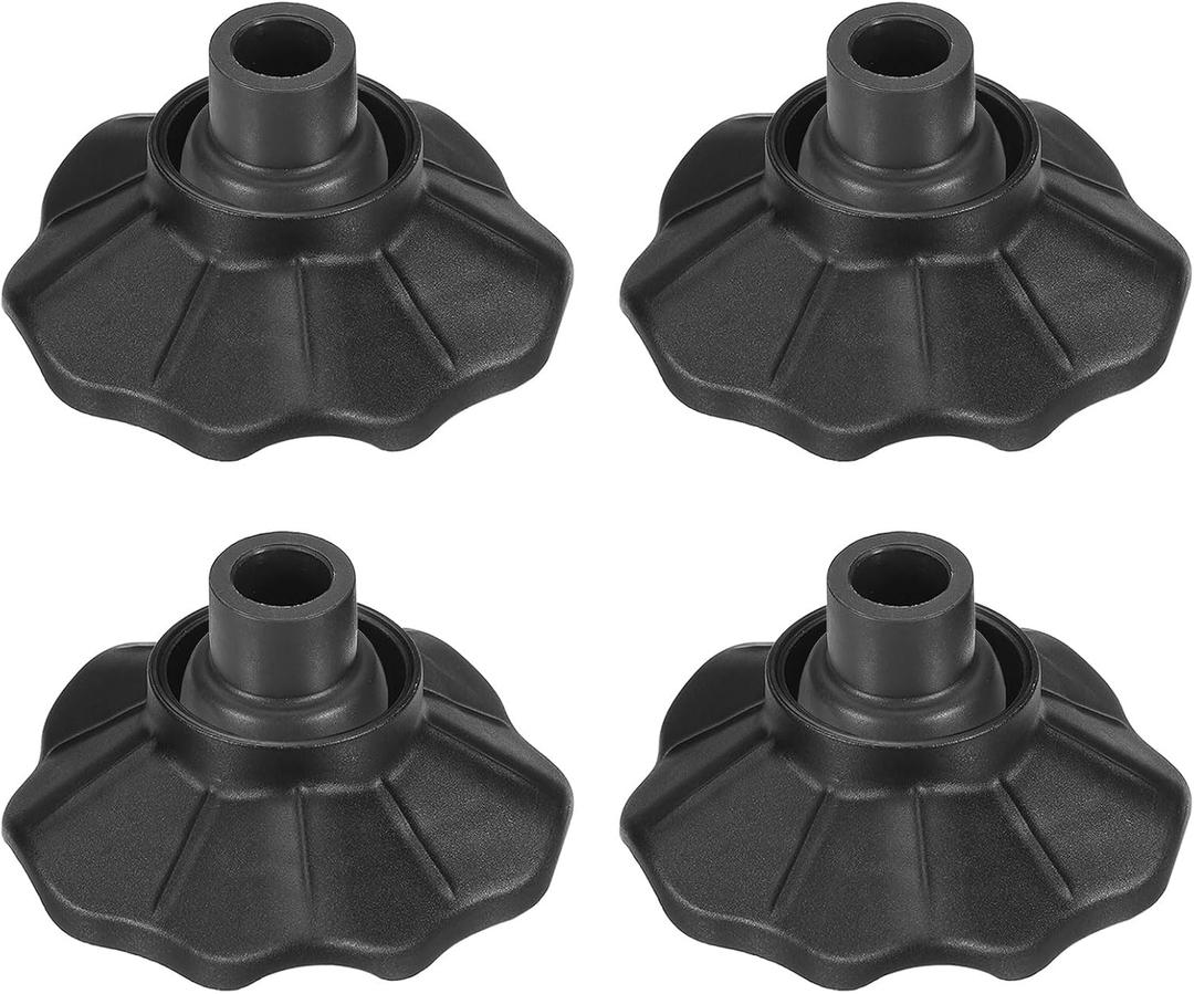 Patikil 0.59 Inch Chair Foot Cover, 4 Pack Non-Slip Camping Chair Cap Replacement Folding Chair Table Leg Pads Floor Protectors Stability on Rugged Fit for 0.59"(15mm) Legs, Black