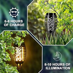 Maggift Solar Power LED Pathway Torch Lights 12 Pack