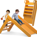 Wooden Slides for Toddlers, Indoor Toddler Slide, Foldable Kids Slide for Toddlers, Baby Slide for Playroom and Children's Room, Montessori Climbing Slide Toys for Babies, Toddlers, Children