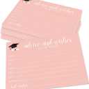 30 Pcs Graduation Advice And Well Wishes Cards For Graduates - Class Of 2025 Grad Cap & Diploma Fill-In Style Advice Cards For High School, College Grad Announcement Party Supplies (Pink) - A04