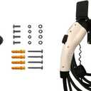 EVSE EV PHEV Charger Plug Angle Nozzle Dock Holster Holder for SAE J1772 Electric Vehicle with Cable Organizer Hook Screws (Light Type)