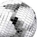 12 Inch Mirror Disco Ball, Large Silver Hanging Disco Ball Decor with Hanging Ring for Party or DJ Light Effect, Home Decorations, Stage Prop, Bar, Wedding