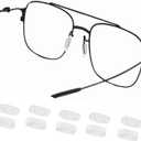 OPUGIT Eyeglass Nose Pads 5 Pairs Push in Soft Silicone Replacement Rectangle Push Slide Slip in Silicone Nosepads for Eye Glasses Eyeglasses Sunglasses, Clear,S size