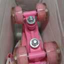 YYW Roller Skates for Women and Men Funky Leopard-Print Outdoor Skates PU Leather Roller Skates (Youth 2/Women's 3.5/Men's 3, Pink with Prints)