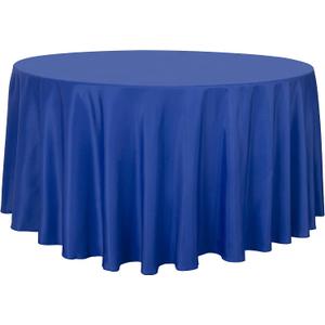 sancua Round Tablecloth - 120 Inch - Water Resistant Spill Proof Washable Polyester Table Cloth Decorative Fabric Table Cover for Dining Tables, Buffet Parties and Camping, Blue