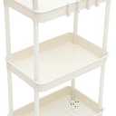 BCOATH Rolling Storage Cart Multi-Utility Trolley Organizer for Kitchen Bathroom Living PP Material Mobile Shelving Rack for Easy Storage Organization : Home & Kitchen