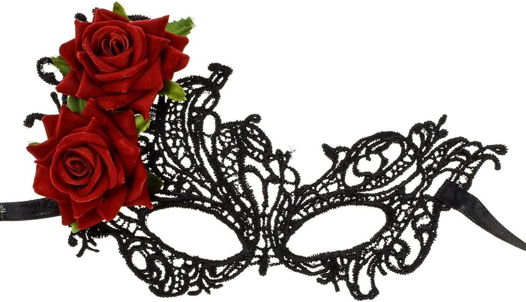 Women Rose Flower Lace Masquerade Mask Cosplay Party Supply Festival.(F54)