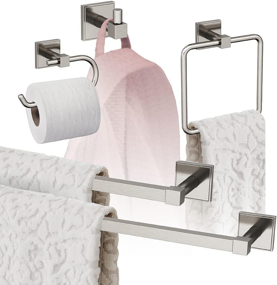 Amerock | Brushed Nickel | Appoint | 5 Piece | Bathroom Accessories Set
