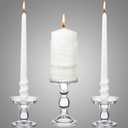 Irenare Unity Candles with Holder for Wedding Ceremony Wedding Decortions Accessories Glass Candle Holder Pillar Candle for Formal Events Church(Classic Style)