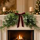 Rotroyce 36 Inch Large Christmas Olive Swag, Mirror Garland Wreath